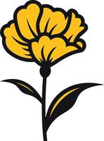 A simple yet elegant illustration of a yellow flower, perfect for adding a touch of nature to your designs vector