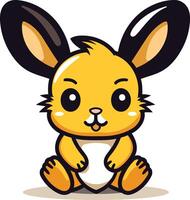 Cute cartoon bunny rabbit with big eyes and a cheerful expression vector
