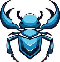 A bold and stylish blue scarab beetle design perfect for logos, branding, or gaming vector
