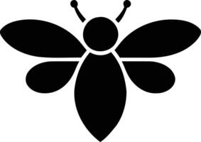 Simple black and white bee icon, perfect for branding, web design, or print vector