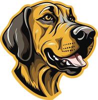 A bold and detailed element illustration of a friendly-looking dog's head vector