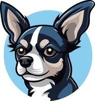 Cute cartoon chihuahua with big ears and expressive eyes vector