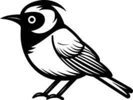 A bold, black and white illustration of a bird with a rounded body and a distinctive beak vector