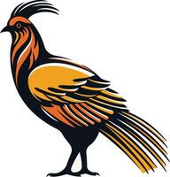 Stylized illustration of a pheasant in a bold, graphic style vector