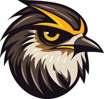 Close-up of an Angry Hawk Head vector