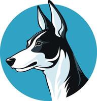 Black and white dog head illustration with a minimalist style, perfect for pet brands, logos, and websites vector