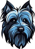 A stylish and modern illustration of a yorkshire terrier's head, perfect for pet-related products, social media, or website design vector