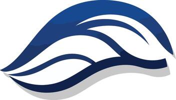 Abstract blue and white logo design with a flowing, wave-like shape vector