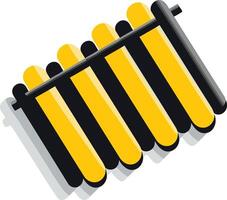 A simple, flat illustration of a black and yellow radiator, perfect for use in design projects related to heating, energy, or home improvement vector
