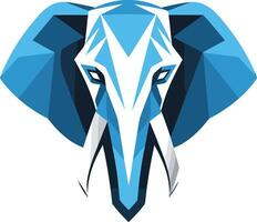 Geometric blue elephant logo design with a modern and abstract style vector