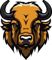 Powerful and fierce, this bison head logo is perfect for a sports team, brand, or organization seeking a strong and enduring image vector