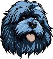A cute and fluffy blue dog with big eyes and a happy expression vector