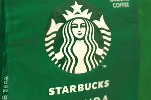 KYIV, UKRAINE - APRIL 20, 2024 Starbucks Frappuccino Coffee Drink. Seattle based Starbucks is the largest coffeehouse company in the world, with over 20,000 stores photo