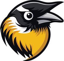 Cartoon Bird with Open Beak and Big Eye vector