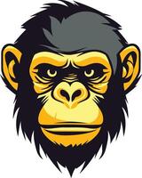 A bold and fierce illustration of a chimpanzee's face, perfect for branding, apparel, or any project requiring a strong, charismatic mascot vector