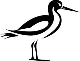 Stylized black and white illustration of a bird in a simple, elegant design vector