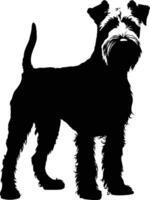 A sleek and stylish silhouette of a miniature schnauzer, perfect for pet-related projects, designs, and illustrations vector