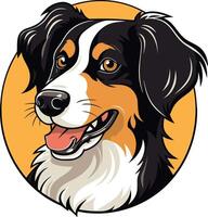 Cute cartoon illustration of a bernese mountain dog with a friendly expression vector