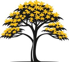 A simple yet elegant illustration of a single tree with yellow leaves vector