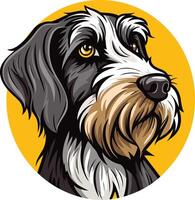 A friendly, cartoon-style illustration of a wirehaired pointing griffon dog vector
