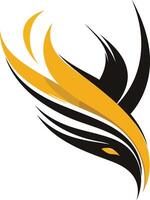Abstract Bird Design in Black and Yellow vector