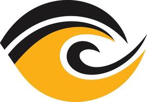 Abstract Design of a Wave in Black and Yellow vector