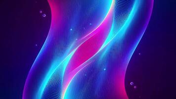Abstract blue background with flowing waves and glowing lines, featuring a blend of blue and purple in a dynamic and textured design 4k video