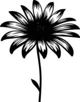 Elegant black and white silhouette of a daisy, perfect for adding a touch of nature to your designs vector