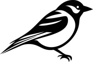 Simple black and white illustration of a bird in a minimalist style, perfect for logos, branding, or website design vector