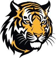 A fierce tiger head, rendered in a bold, graphic style, makes a powerful statement vector
