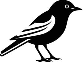 Simple yet striking black and white silhouette of a bird, perfect for logo design, branding, or graphic design projects vector