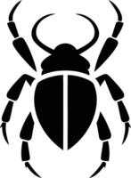 Simple black and white silhouette of a beetle, perfect for logos, icons, and design projects vector