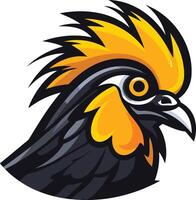 Closeup of a Rooster's Head with a Vibrant Crest vector