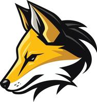 A bold and dynamic fox head logo with a fierce expression and sharp lines, perfect for a sports team, brand, or app vector