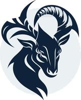 Stylized Ram Silhouette with Abstract Background vector