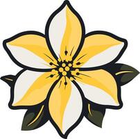 Yellow Flower with White Petals vector