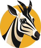 Zebra Head with Yellow Circle vector