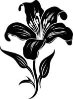 A simple yet elegant silhouette of a lily flower, perfect for adding a touch of nature to your designs vector