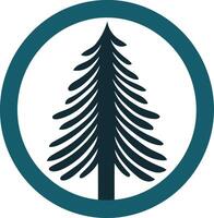 A simple yet elegant logo featuring a stylized pine tree within a circular frame vector