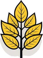 Stylized Branch with Yellow Leaves vector
