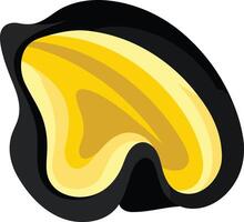 A stylized, abstract illustration of a golden shell vector