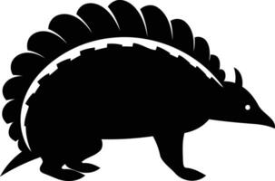 Simple black silhouette of a spiky animal, perfect for creating logos, patterns, and illustrations vector
