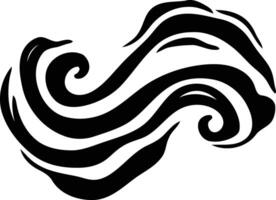 Abstract black and white swirl design vector