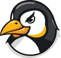 Cartoon Puffin with a Determined Expression vector