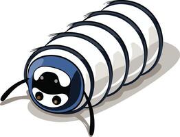 A cute, cartoon robot with a segmented, tubular body and large, expressive eyes vector