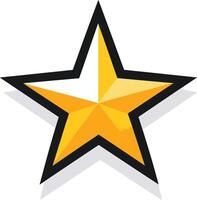 Simple and bold, this yellow star with a black outline is perfect for adding a touch of positivity and achievement to your designs vector
