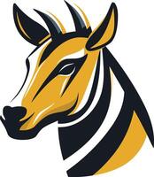 Striking, minimalist illustration of a zebra head, perfect for logo design, branding, or wildlife themed projects vector