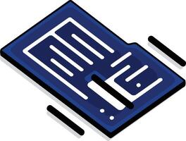 Isometric illustration of a file folder with a document inside, suitable for web design, app development, and branding materials vector