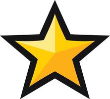 Simple, bold, and clean, this yellow star with a black outline is perfect for adding a touch of positivity and achievement to your design projects vector