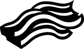 Simple, bold graphic of bacon strips, perfect for branding, menus, or food related designs vector